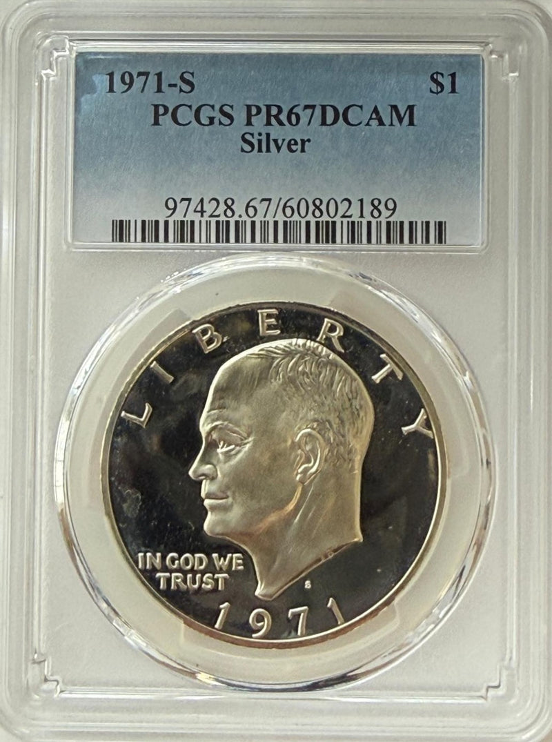 1971-S Eisenhower Silver Dollar PCGS PR67DCAM – First-Year Issue Proof
