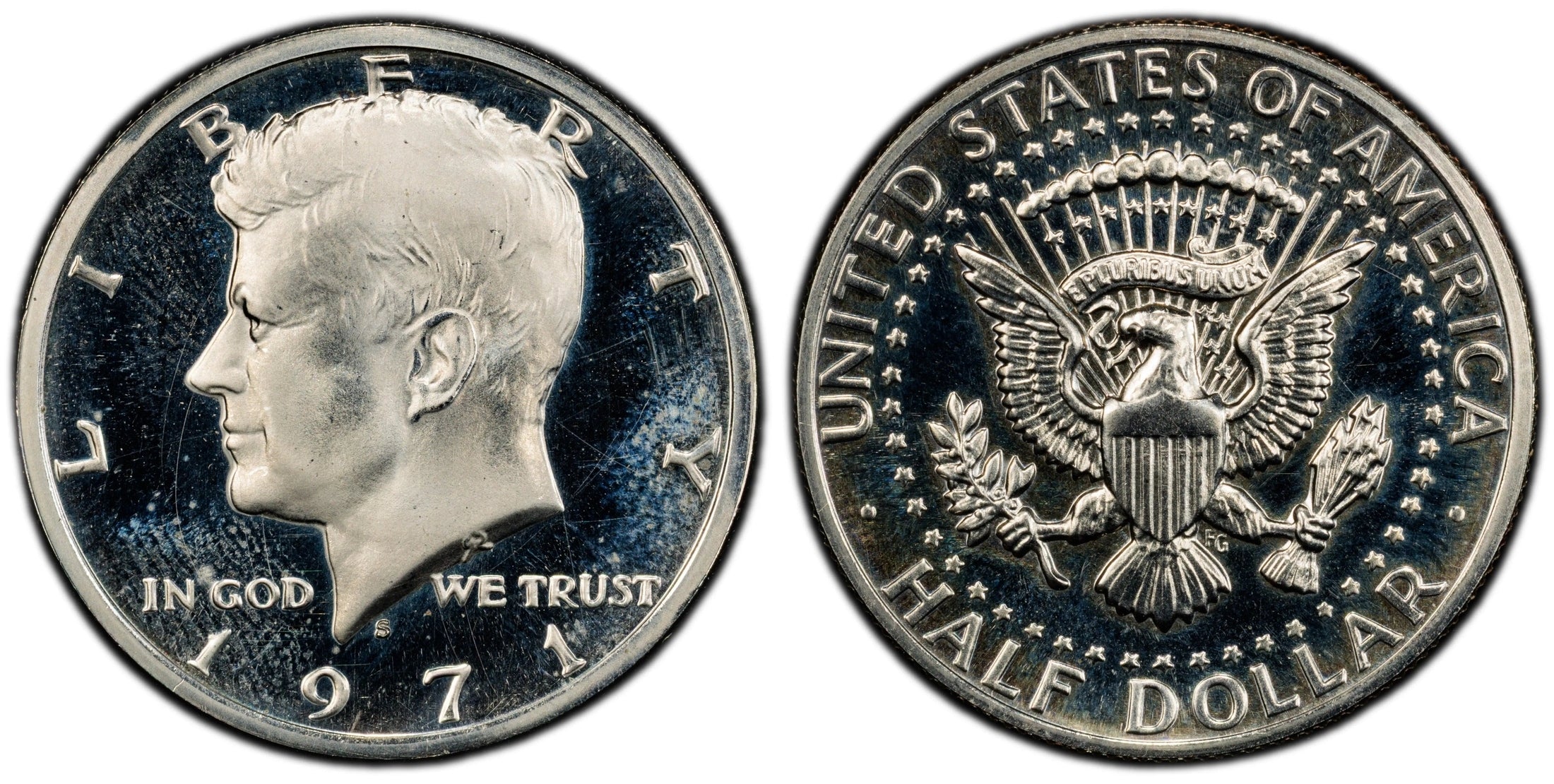 1971-S Kennedy Half Dollar – PCGS PR66 Cameo (CAM) | Proof Clad Half Dollar | High-Grade Cameo Contrast Coin Heritage Pastime
