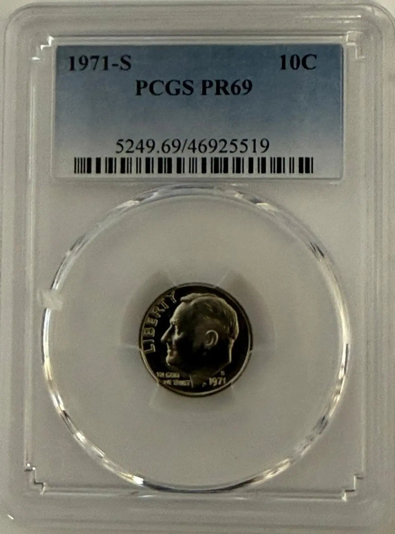 1971-S Roosevelt Dime PCGS PR69 – High-Grade Proof Gem | San Francisco Mint Heritage Pastime