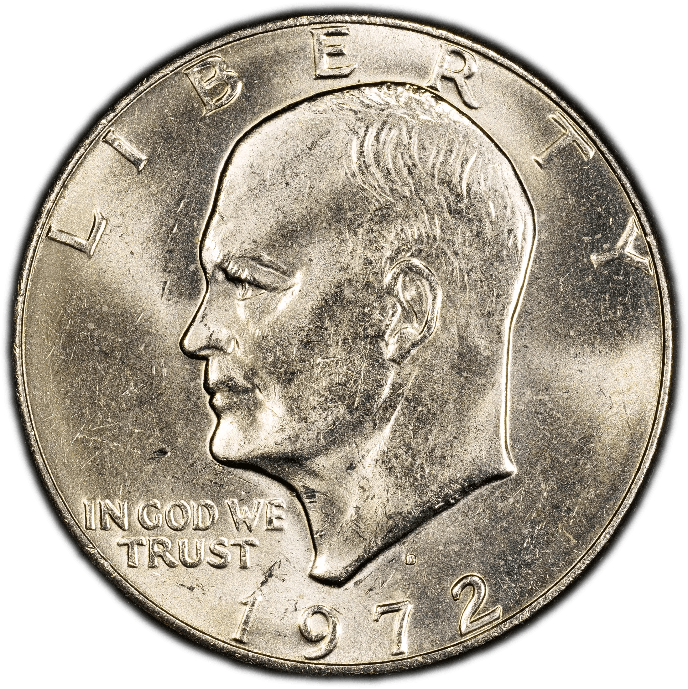 1972-D Eisenhower Dollar $1 – PCGS Genuine UNC Details (Cleaned) | Classic Large Dollar Coin Heritage Pastime
