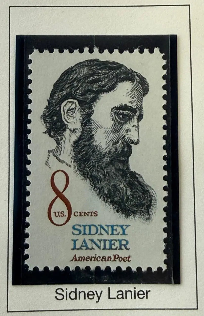 1972 United States 8¢ Sidney Lanier Commemorative Stamp – Scott #1455 | American Poet Tribute Heritage Pastime