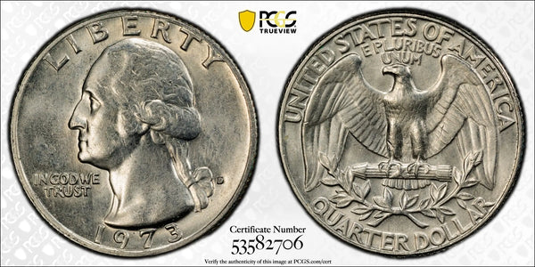 1973-D Washington Quarter – PCGS AU58 | Near Mint State Denver Issue Heritage Pastime