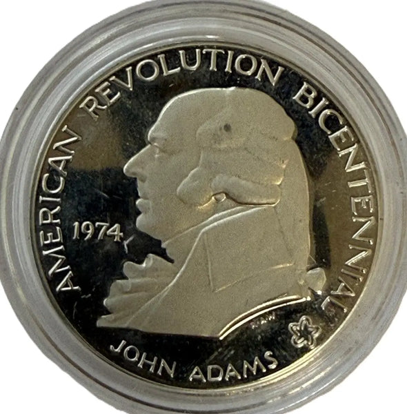 1974 John Adams Bicentennial Proof Silver Medal – 1 oz .925 Sterling | U.S. Mint American Revolution Series Heritage Pastime