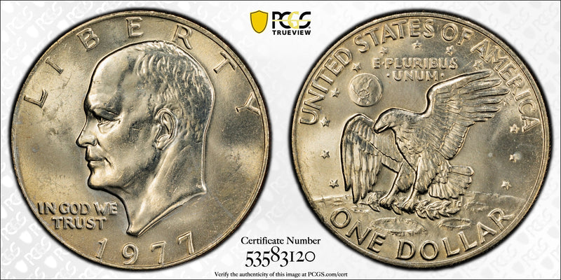1977 Eisenhower Dollar $1 – PCGS MS64 | High-Grade U.S. Collector Coin Heritage Pastime