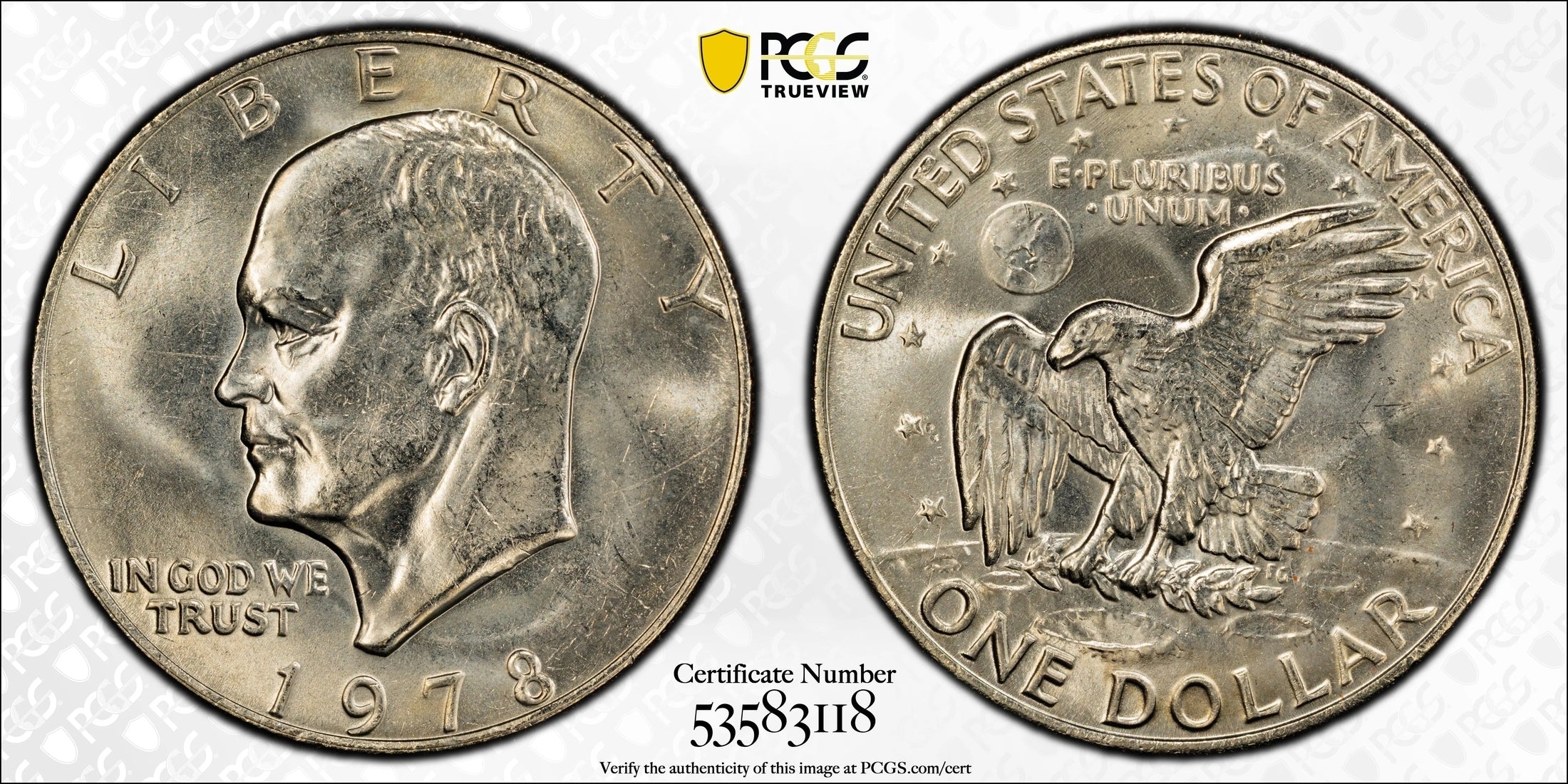 1978 Eisenhower Dollar $1 – PCGS MS64 | Final Year Issue High-Grade Collector Coin Heritage Pastime