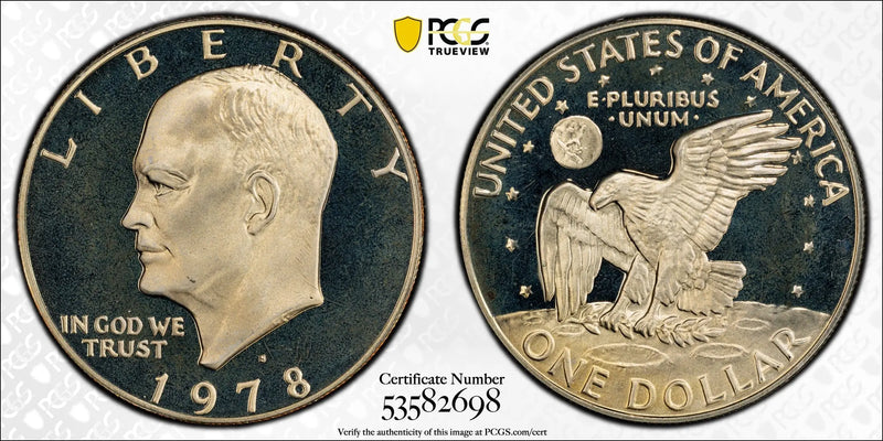 1978-S Eisenhower Dollar – PCGS PR67 Deep Cameo | Final-Year High-Grade Proof Heritage Pastime