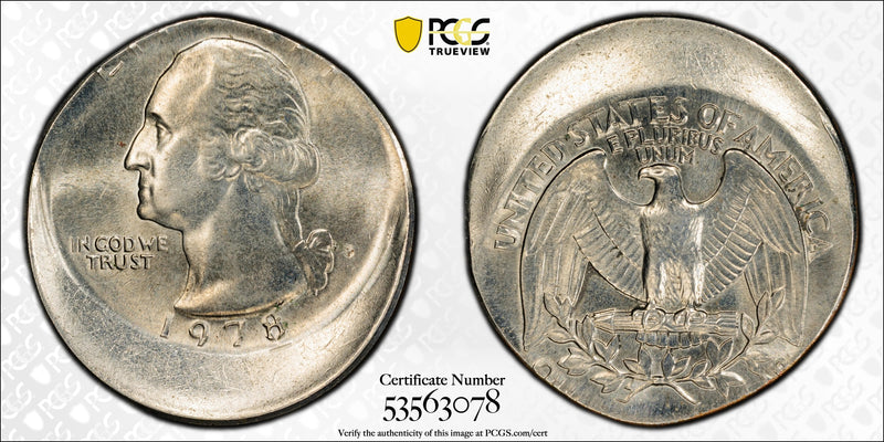 1978 Washington Quarter 25¢ – PCGS AU58 Off-Center Strike (20%) | Rare Mint Error Coin Heritage Pastime