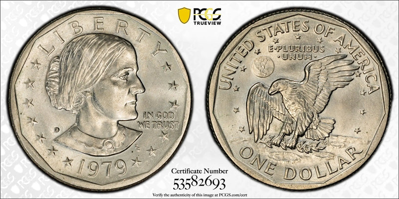 1979-D Susan B. Anthony Dollar – PCGS MS63 | First-Year Denver Issue Heritage Pastime