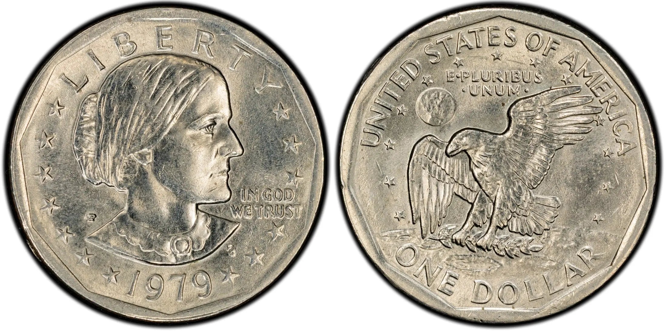 1979-P Susan B. Anthony Dollar – PCGS AU58 – Near Mint State First-Year Issue Heritage Pastime