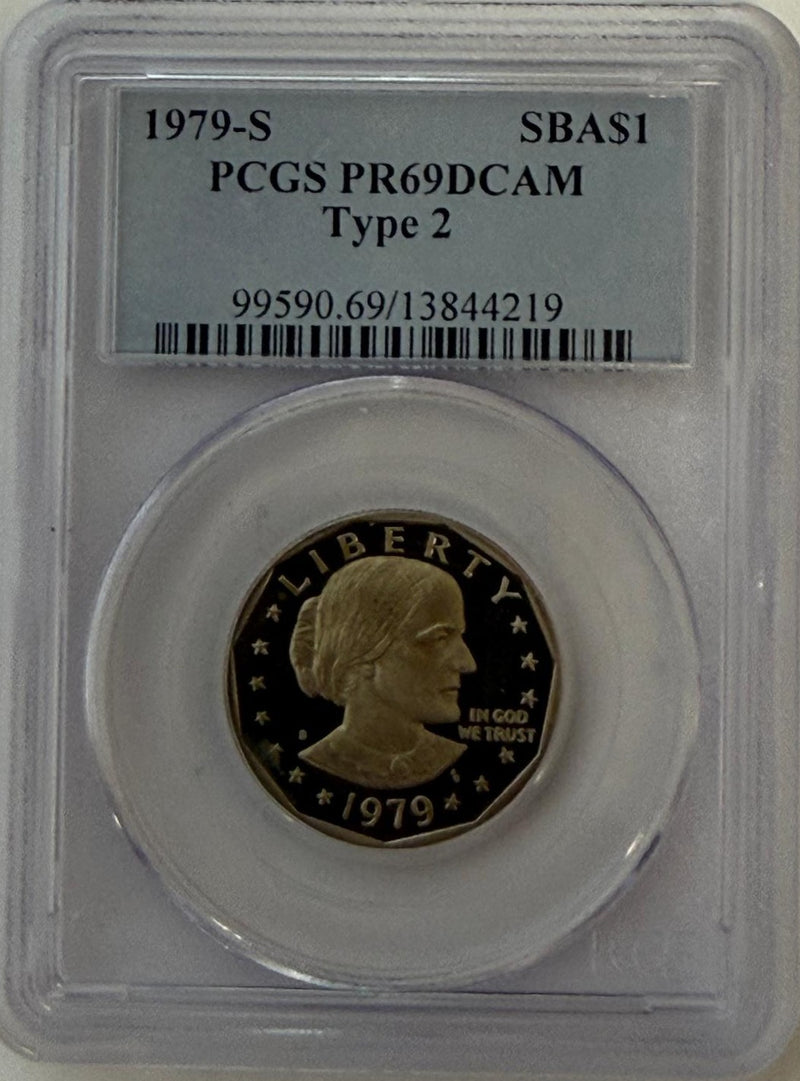 1979-S Susan B. Anthony Dollar – PCGS PR69DCAM Type 2 | Deep Cameo Proof | Clear “S” Variety