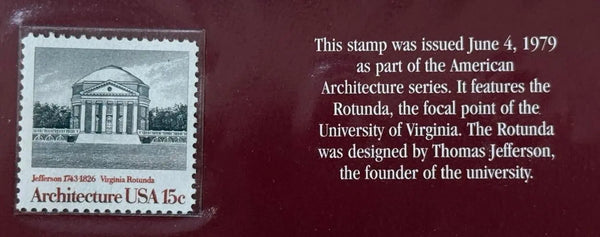 1979 U.S. 15¢ Rotunda, University of Virginia Stamp – American Architecture Series Heritage Pastime