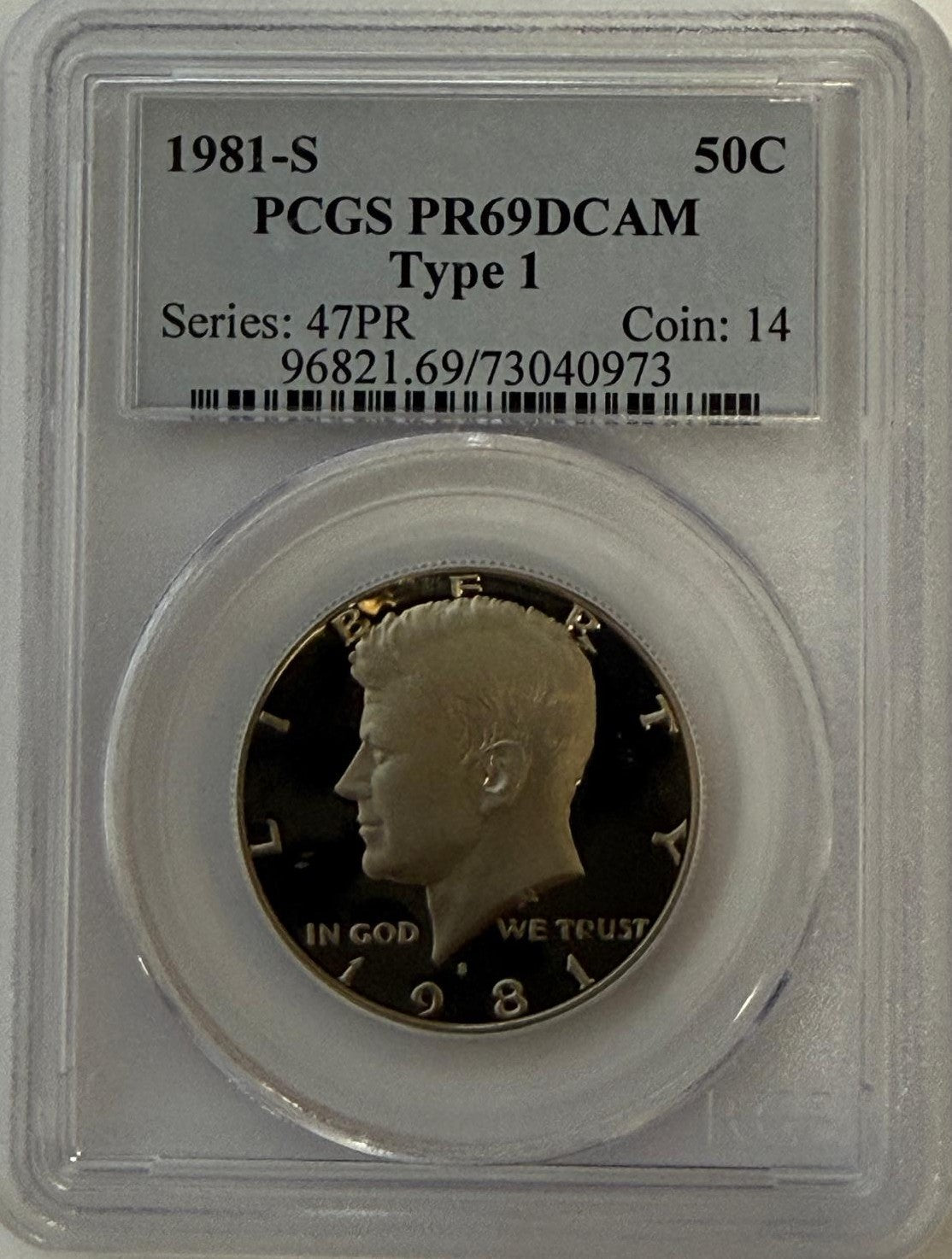 1981-S Kennedy Half Dollar – PCGS PR69DCAM Type 1 | Deep Cameo Proof | Series 47PR Coin 14