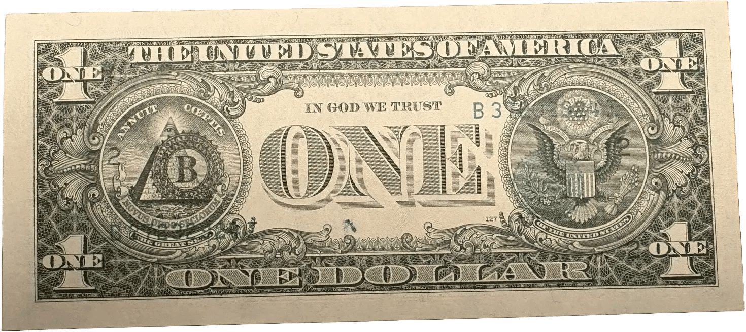 1985 $1 ERROR Note. Great Condition! Serial number and seal on reverse. RARE! Heritage Pastime