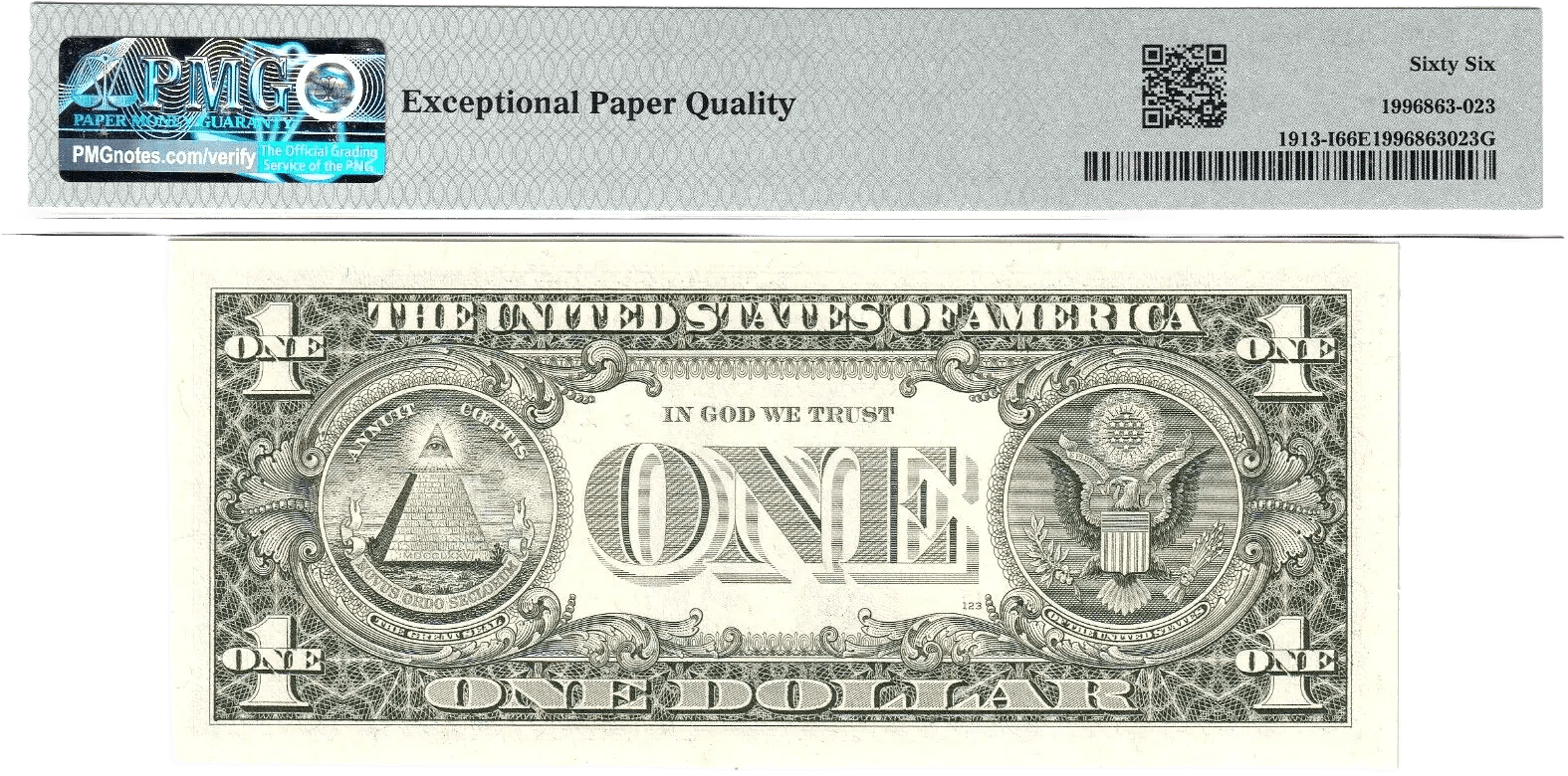 1985 $1 FRN PMG 66EPQ Fancy 0/6 BINARY RADAR REPEATER Serial #I06600660B Heritage Pastime