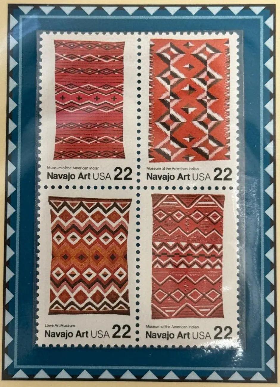 1986 “Navajo Art USA” Block of 4 – 22¢ U.S. Stamps | American Folk Art Series (MNH) Heritage Pastime