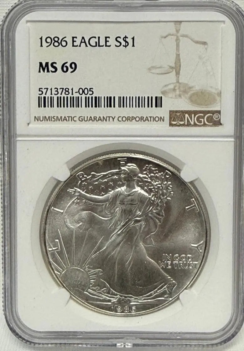 1986 Silver Eagle $1 MS69 – Highly Desirable High-Grade Coin Heritage Pastime