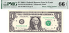 1988-A $1 FRN PMG 66EPQ Fancy NEAR SOLID 6 DIGIT 0/1 BINARY Serial #H11001111D Heritage Pastime