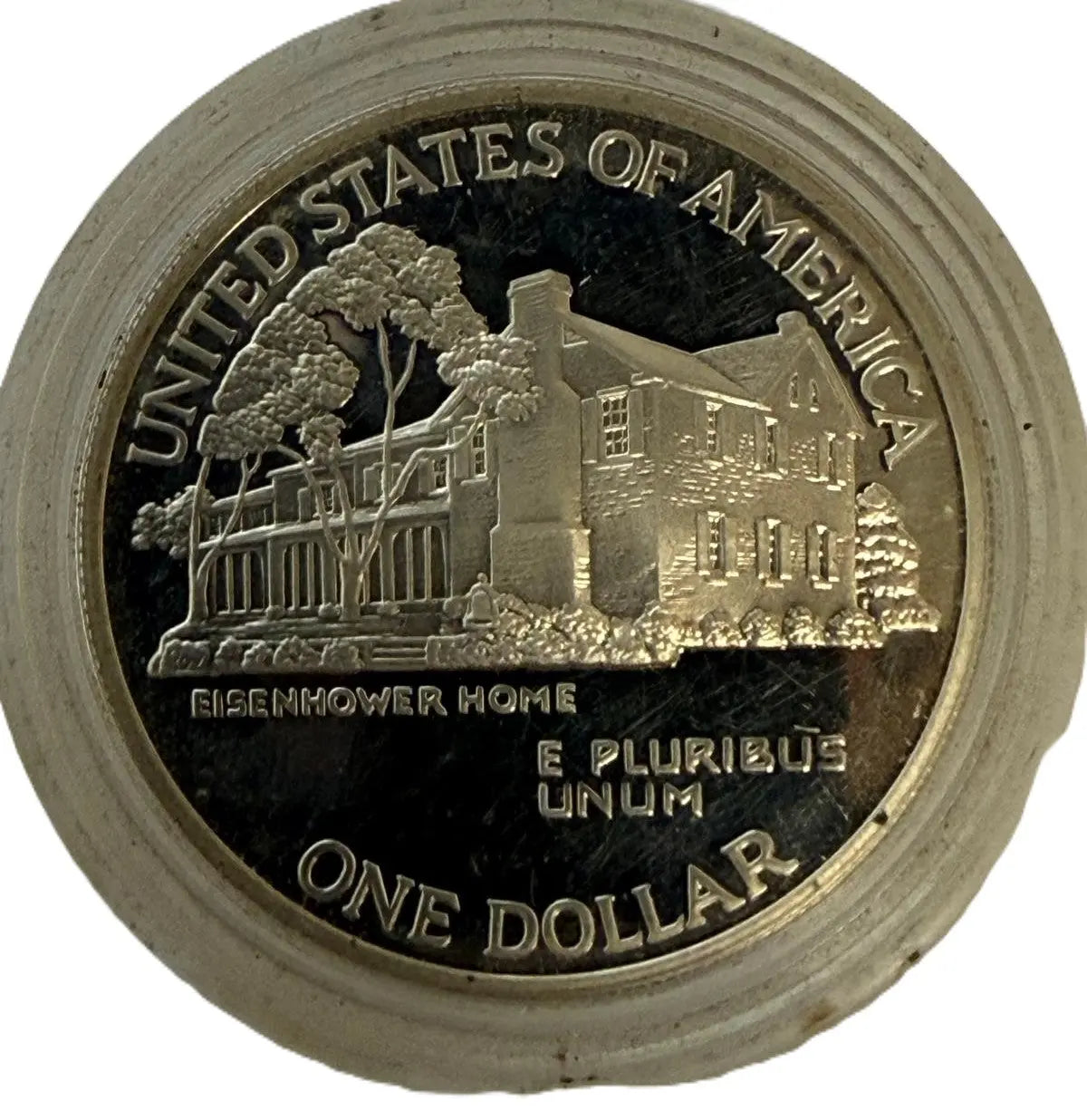 1990-P Eisenhower Centennial Proof Silver Dollar – 90% Silver | U.S. Mint Commemorative Coin Heritage Pastime