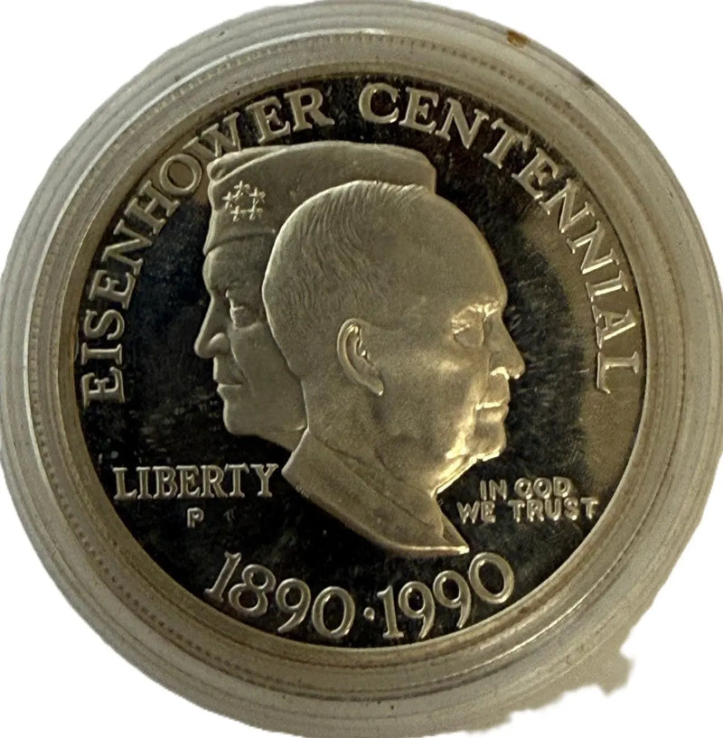 1990-P Eisenhower Centennial Proof Silver Dollar – 90% Silver | U.S. Mint Commemorative Coin Heritage Pastime