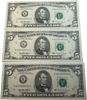 1995 3 DIGIT LOW SERIAL NUMBER 974 $5 Dollar Bills FANCY K00000927C~3 CONSECUTIVE Heritage Pastime
