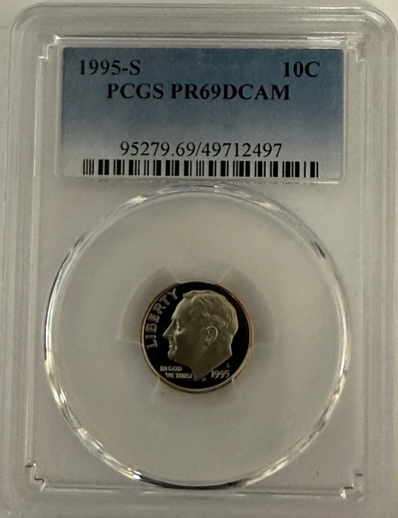 1995-S Roosevelt Dime PCGS PR69DCAM – Near-Perfect Deep Cameo Proof Coin Heritage Pastime