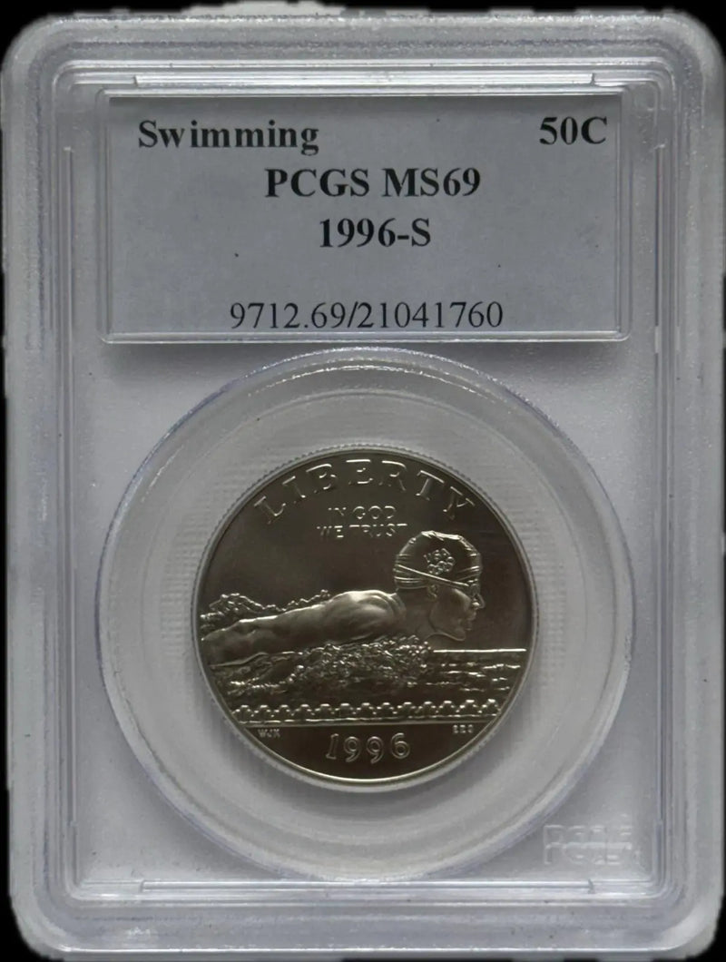 1996-S PCGS MS69 Swimming Half Dollar – High-Grade Rare Collector’s Piece Heritage Pastime