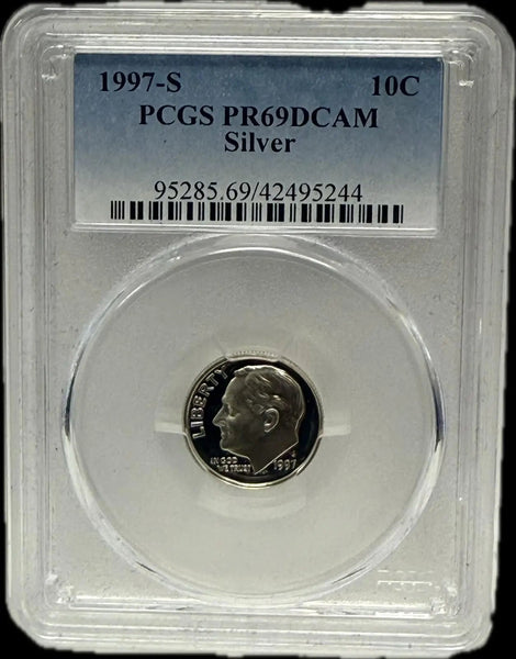 1997-S Roosevelt Dime 10C Silver – PCGS PR69DCAM | Near-Perfect Deep Cameo Proof Heritage Pastime