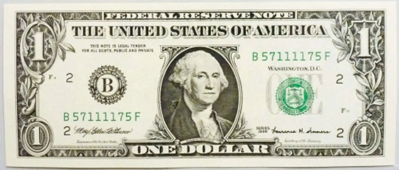 1999 $1 Note N.Y. Fancy Radar Number 57111175! Superb Crisp Heritage Pastime