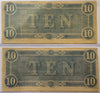 2 1864 Confederate States of America $10 Notes – Consecutive Serial Numbers | Civil War Currency Heritage Pastime