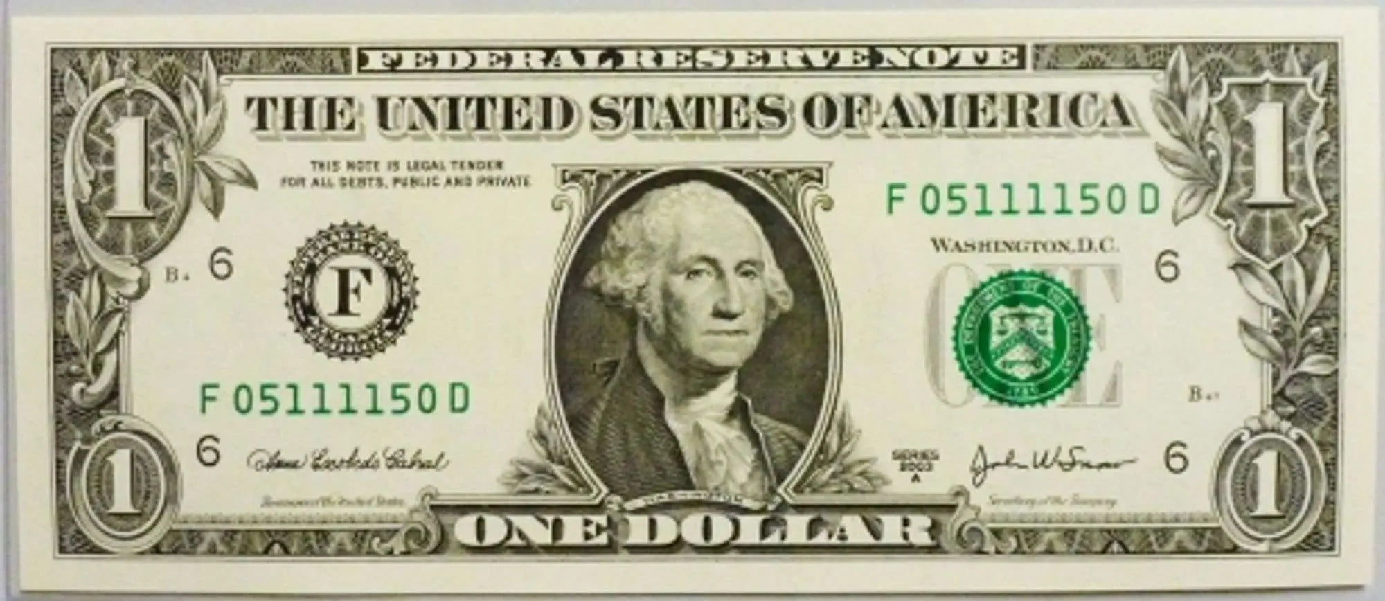 2003A $1 Note Atlanta Fancy Radar Number 05111150! Superb Crisp Heritage Pastime