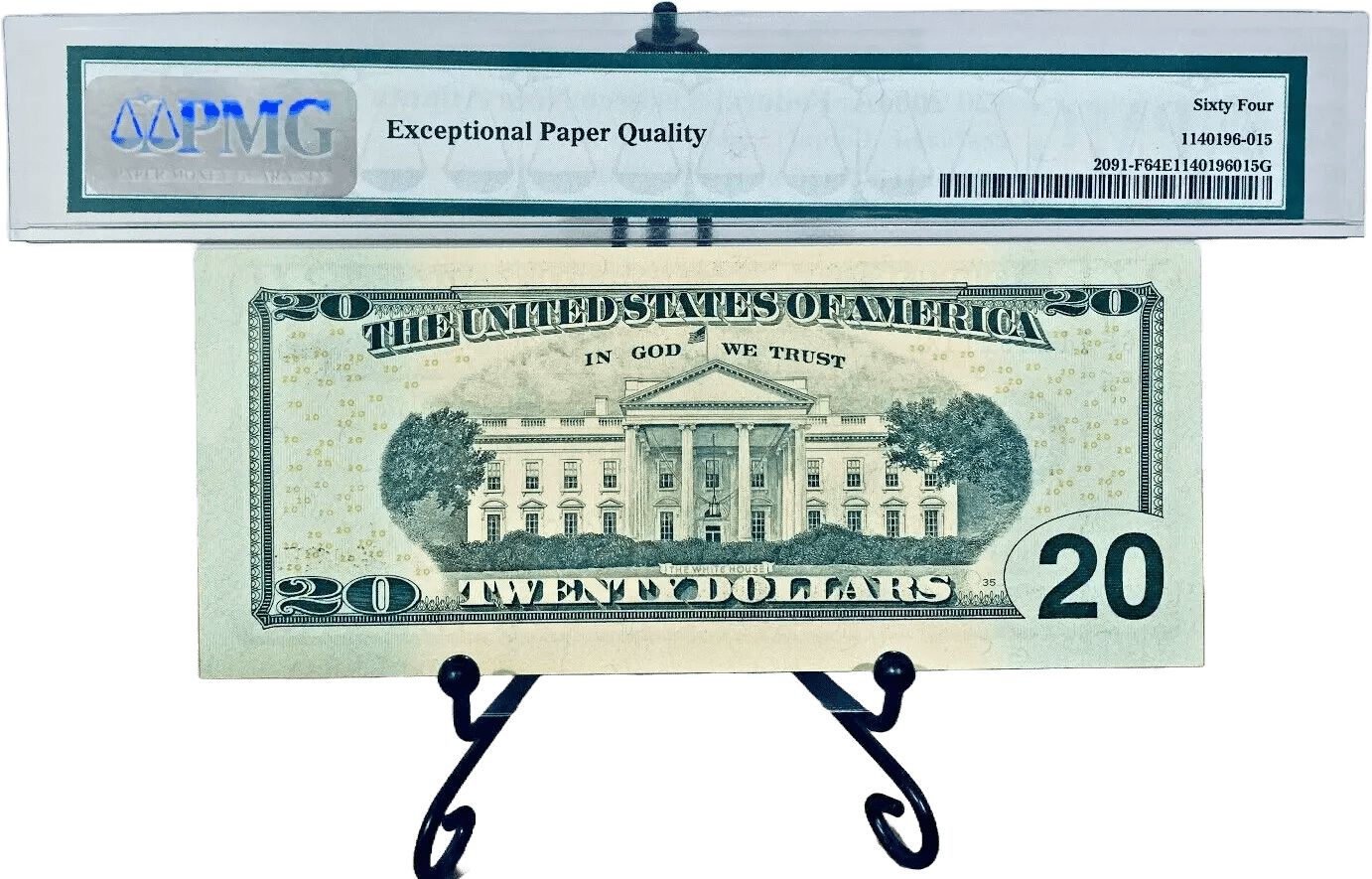 2004-A $20 FRN PMG 64EPQ BINARY RADAR ROTATOR TRINARY BOOKEND #GF11166111C Heritage Pastime