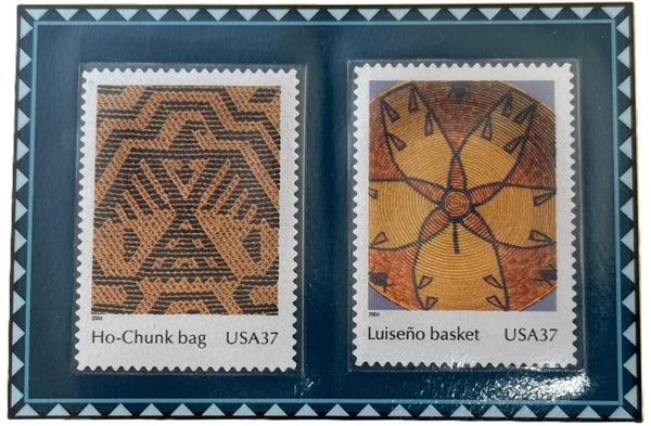 2004 “Art of the American Indian” Stamp Set – 37¢ U.S. Stamps | Ho-Chunk Bag & Luiseño Basket Heritage Pastime