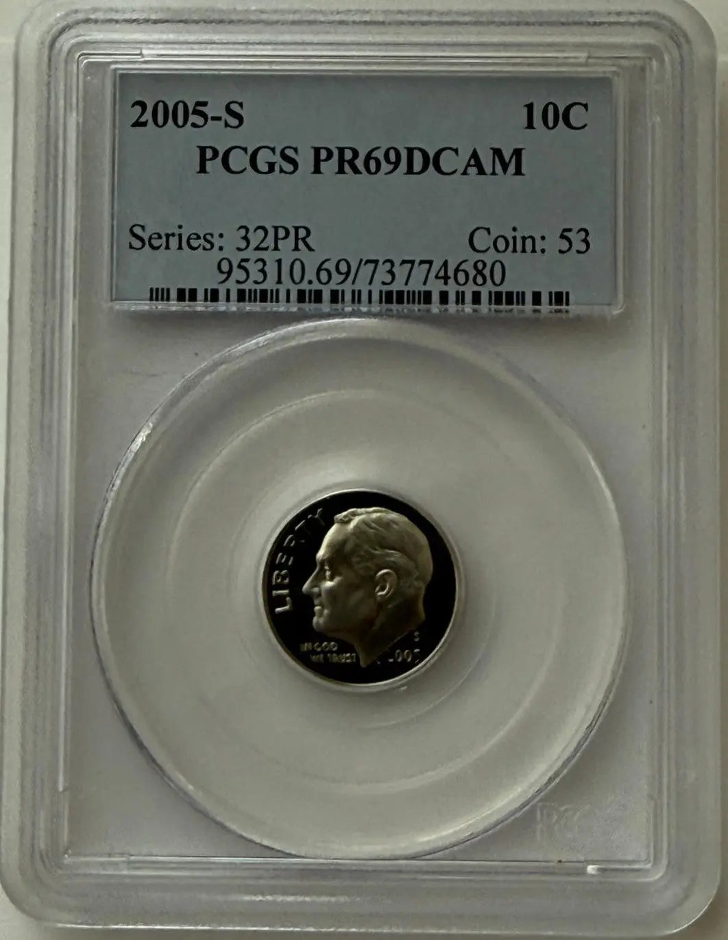 2005-S Roosevelt Dime PCGS PR69DCAM – Deep Cameo Proof | Series 32PR Coin #53 Heritage Pastime
