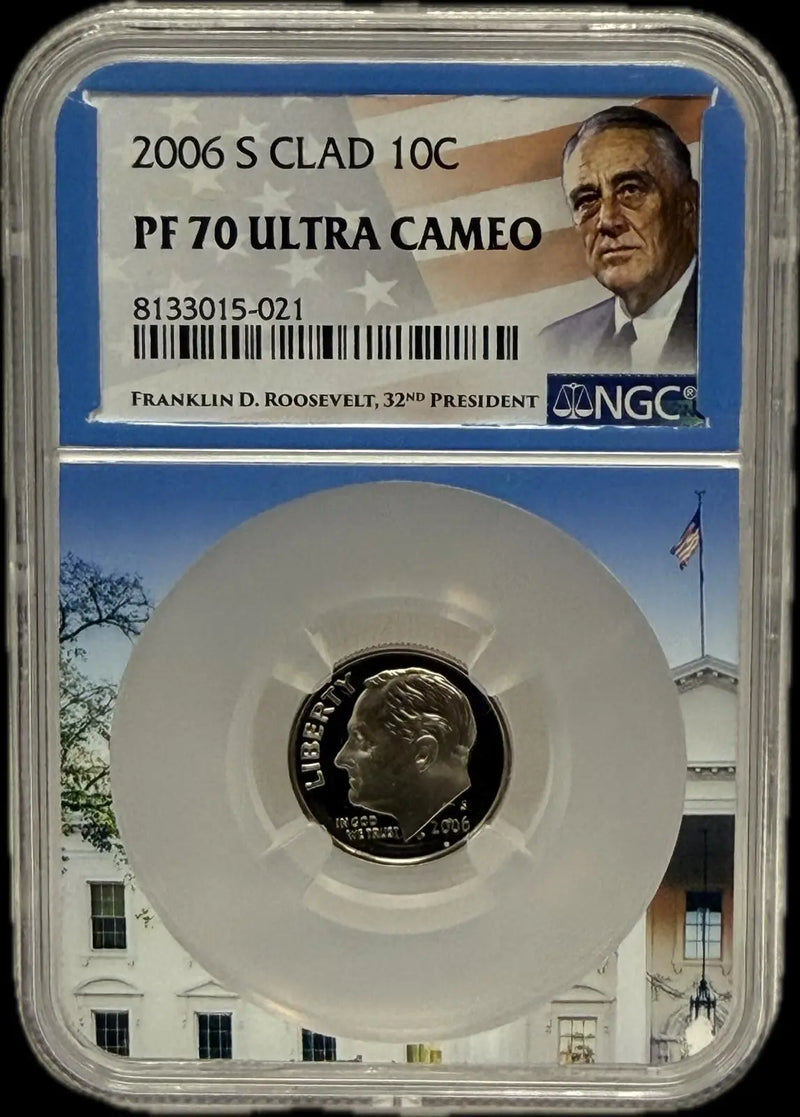 2006-S Roosevelt Dime 10C Clad – PCGS PR70 Ultra Cameo | Perfect Proof Coin Heritage Pastime