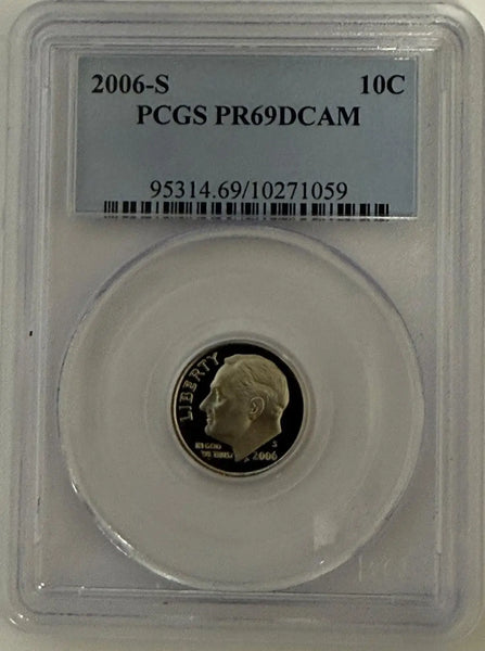 2006-S Roosevelt Dime PCGS PR69DCAM – Near-Perfect Deep Cameo Proof Coin Heritage Pastime