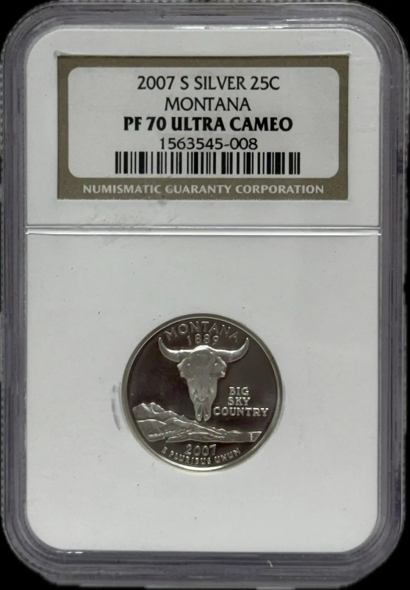2007-S Silver Montana State Quarter PF70 Ultra Cameo – Perfect Proof with Stunning Contrast Heritage Pastime