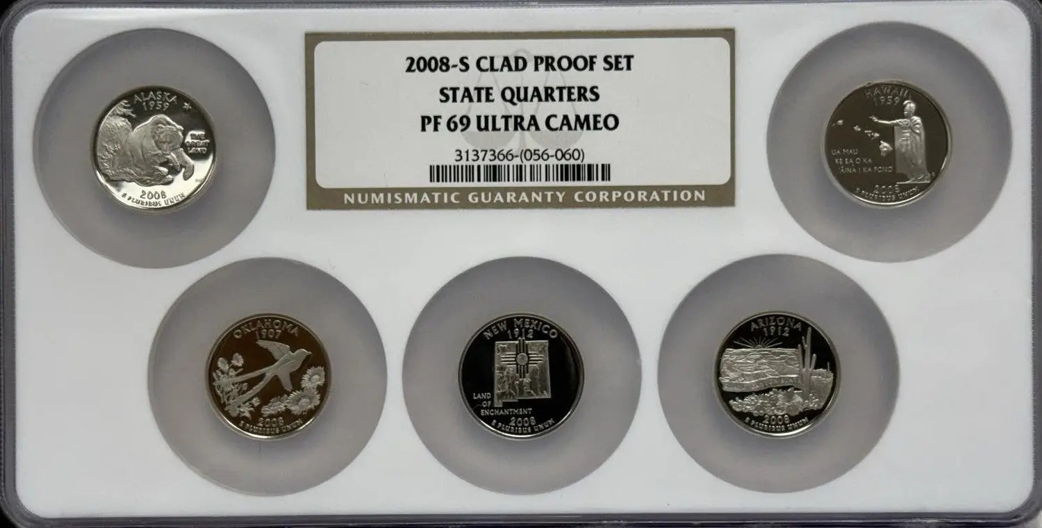 2008-S Clad Proof Set of State Quarters – PF69 Ultra Cameo – Rare Complete Collection Heritage Pastime