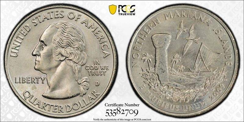 2009-D Northern Mariana Islands Quarter – PCGS MS64 | U.S. Territories Issue Heritage Pastime