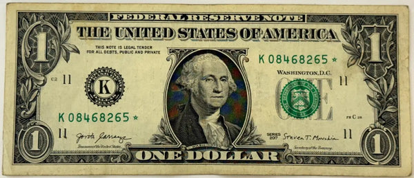 2017 $1 Federal Reserve STAR Note – Replacement Note – Washington – Circulated Heritage Pastime