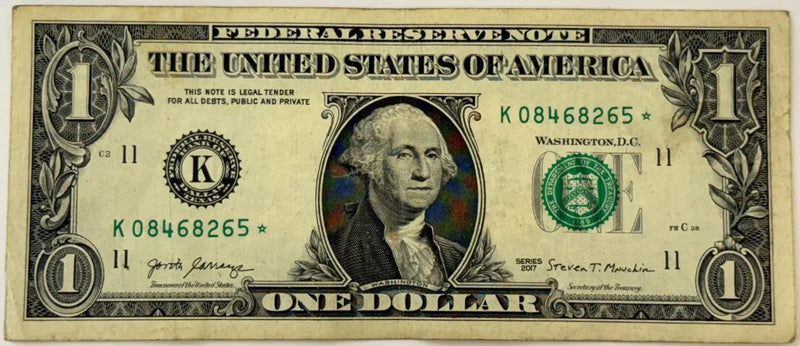 2017 $1 Federal Reserve STAR Note – Replacement Note – Washington – Circulated Heritage Pastime