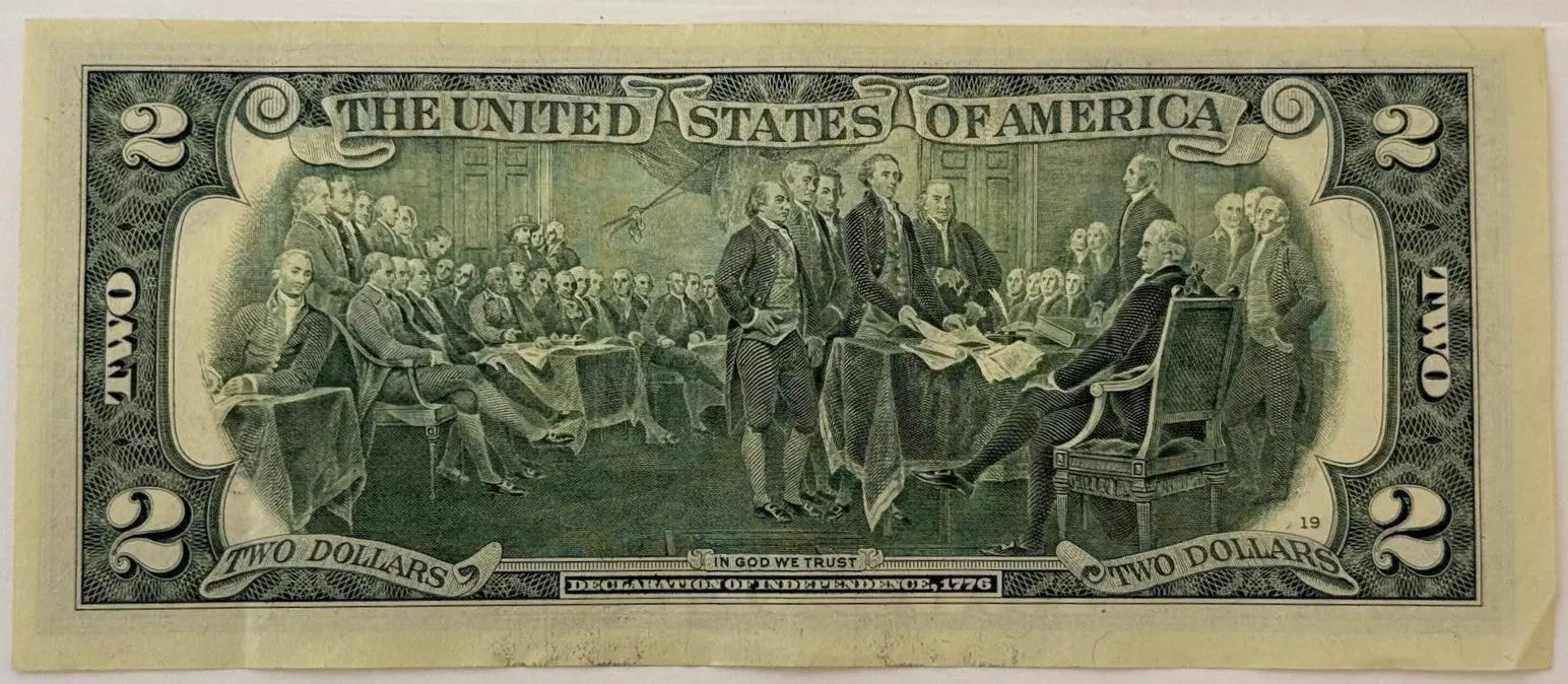 2017 $2 Federal Reserve Note – Thomas Jefferson – Declaration of Independence Reverse Heritage Pastime