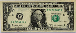 2017 A $1 PARTIAL LADDER Serial #F 123456-83 G