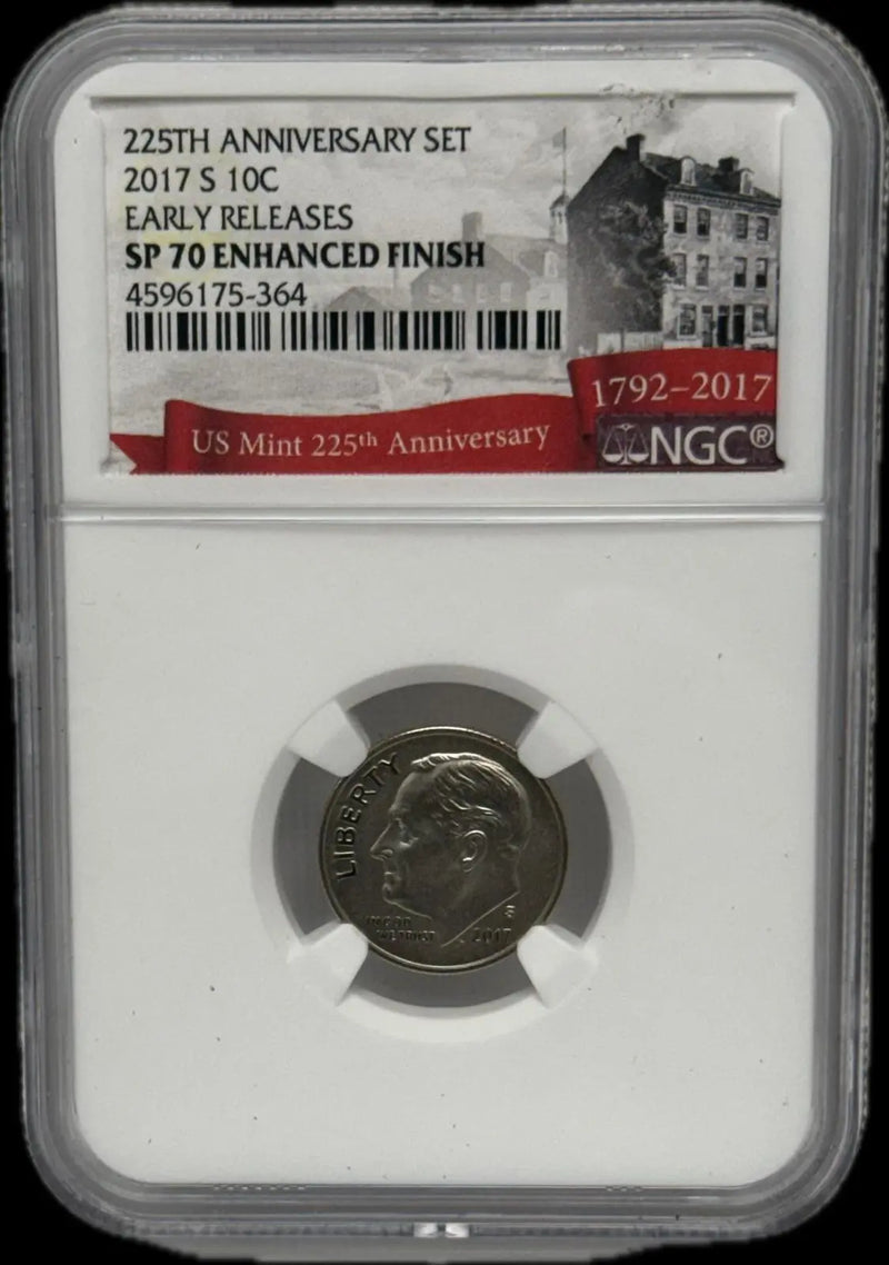 2017-S Roosevelt Dime 10C – PCGS SP70 Early Release Enhanced Finish | Perfect Specimen Coin Heritage Pastime