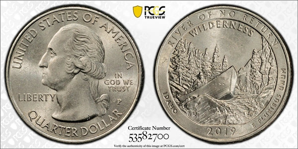 2019-P America the Beautiful Quarter – Frank Church River of No Return (Idaho) PCGS AU58 | Near Mint State Heritage Pastime