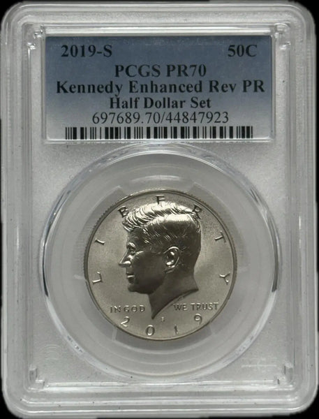 2019-S Kennedy Enhanced Reverse Proof Half Dollar Set PCGS PR70 – Perfect, Rare Collector’s Set Heritage Pastime