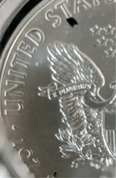 2020 (P) American Silver Eagle MS69 PCGS Struck Thru Rev Emergency Issue – Rare Mint Error Heritage Pastime