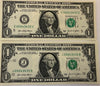 2021 $1 LOW DUPLICATE SERIAL NUMBER MATCHING DOLLAR NOTES! –SAME SERIALS E 00043432 C & J 00043432 B Heritage Pastime