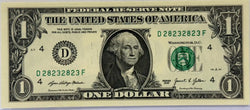 2021 $1 REPEATER Serial #D 28232823 F