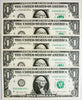 2021 Cleveland-Consecutive $1 Star Replacement Note Collection - 5 Superb Crisp Notes Heritage Pastime
