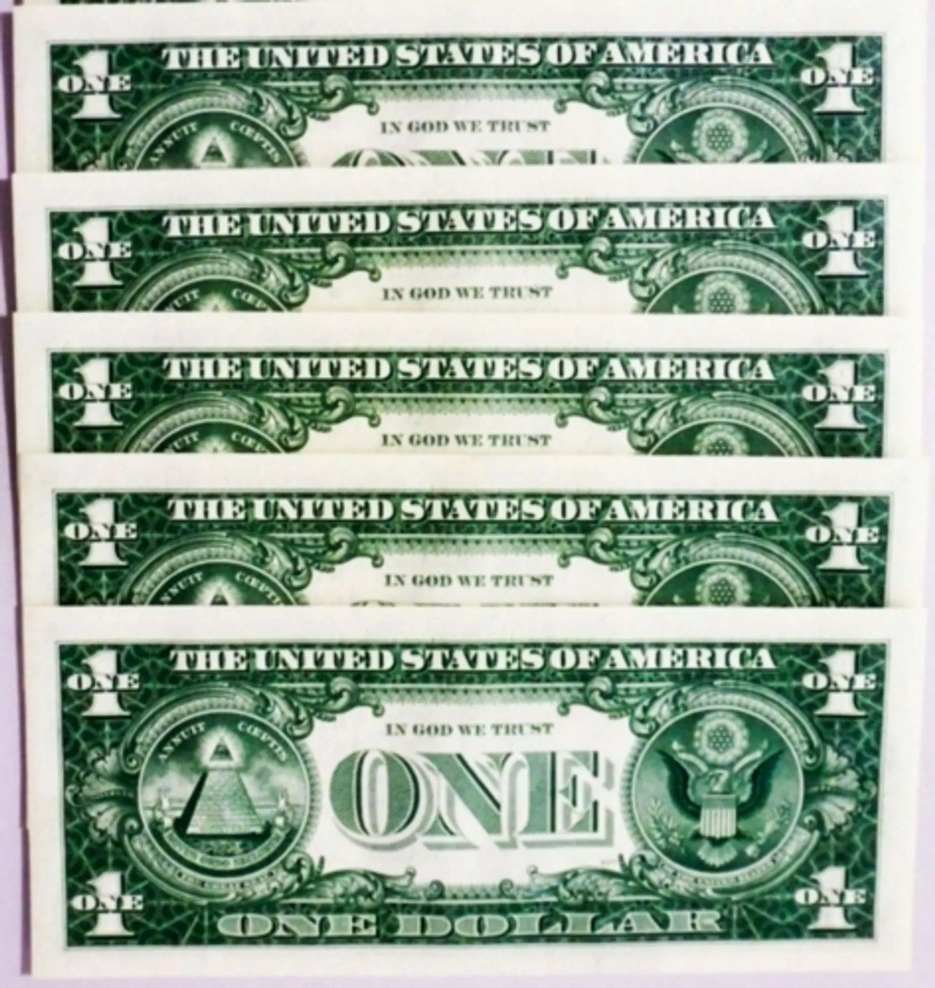 2021 Cleveland-Consecutive $1 Star Replacement Note Collection - 5 Superb Crisp Notes Heritage Pastime